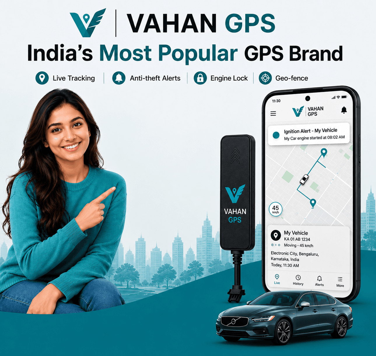 Vahan GPS Pro – GPS Tracker | Remote Engine Lock | Relay Included | Airtel SIM + 1-Year Recharge Included image 2