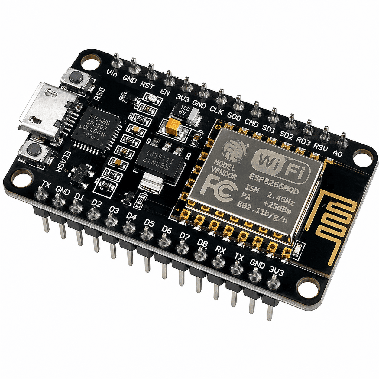 ESP8266 NodeMCU CP2102 WiFi Development Board image 3